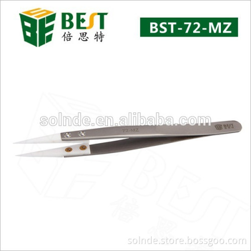 BEST 72-MZ high quality Heat Resistance changeable ceramic tip tweezers for E-cig assembly